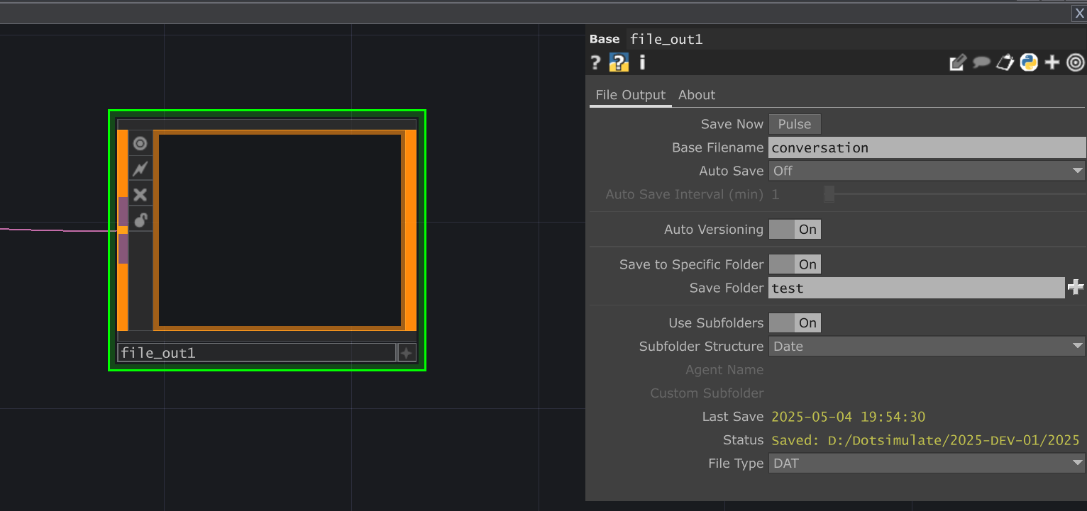 File Out Operator UI